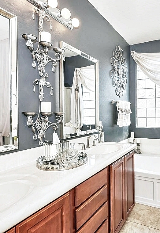 double mirrors in the Samantha Way house master bathroom