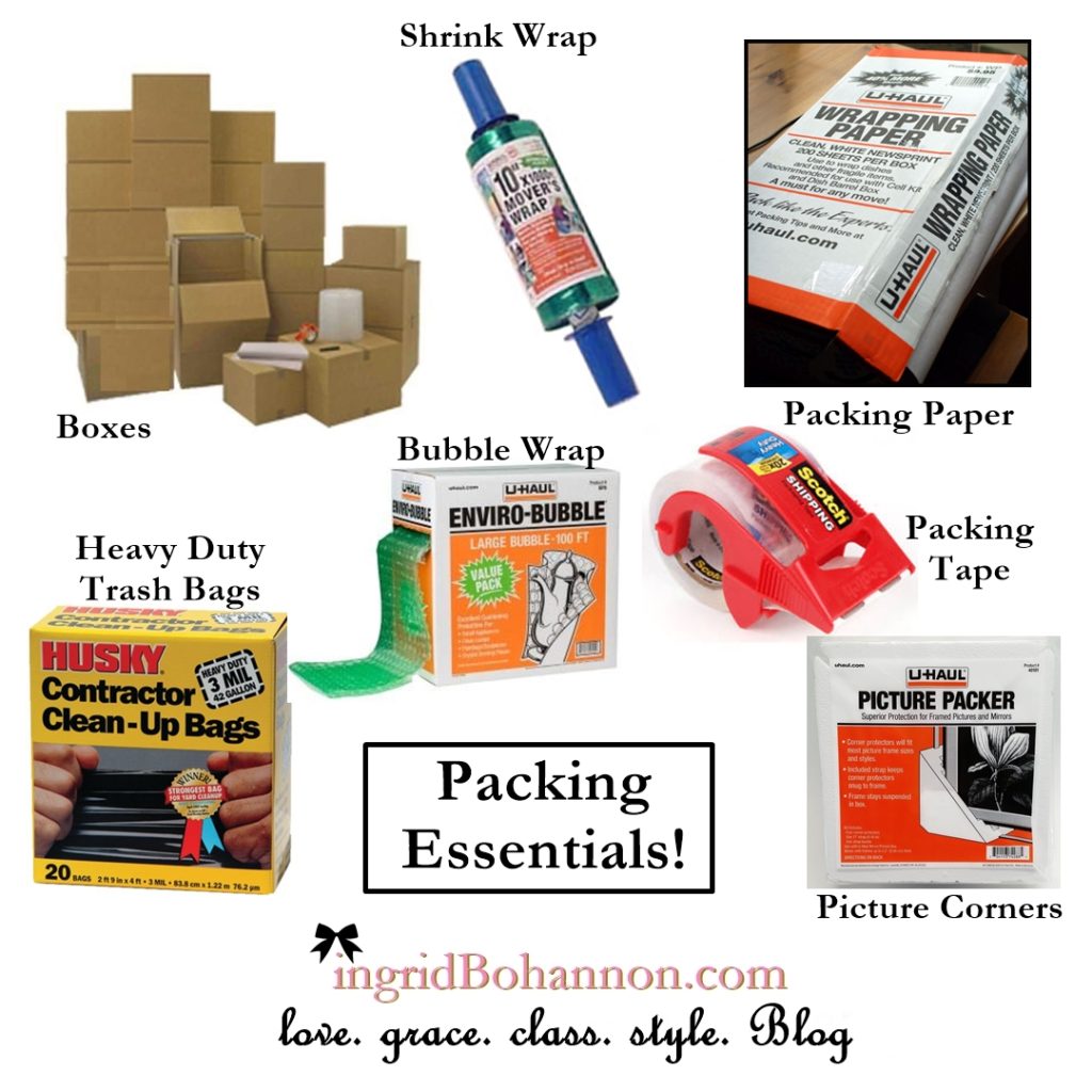 Moving packing essentials blog collage