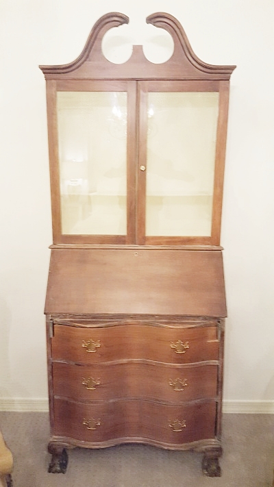 secretary desk re-finished and inside painted white