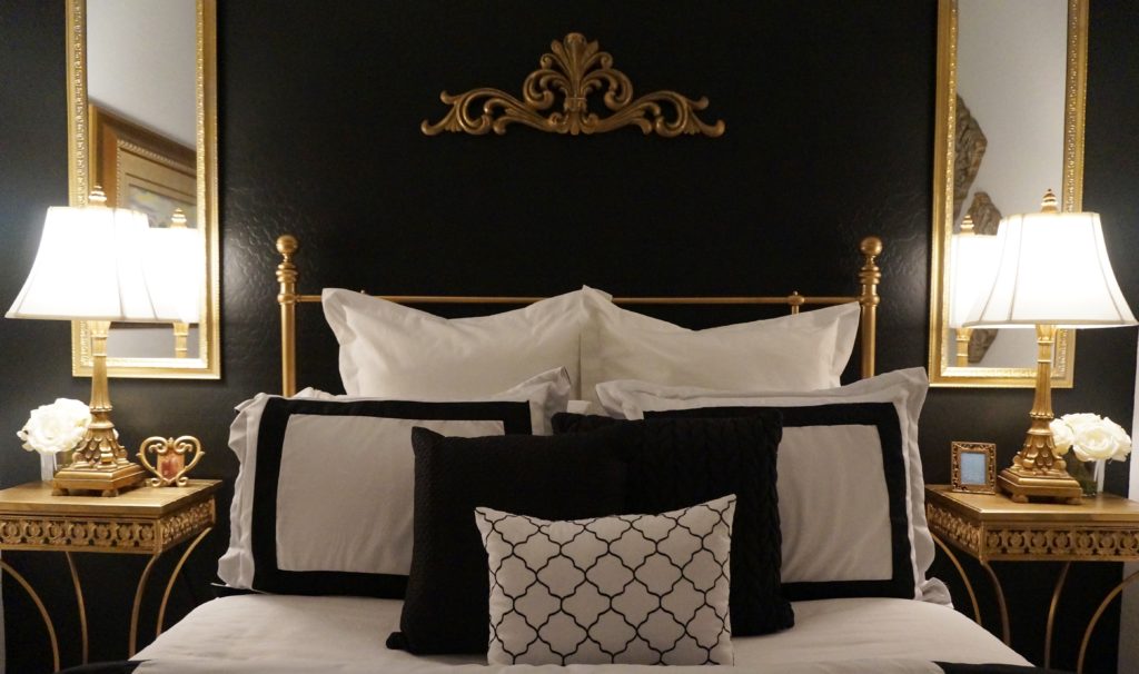 The Queen's Quarters guest bedroom at night