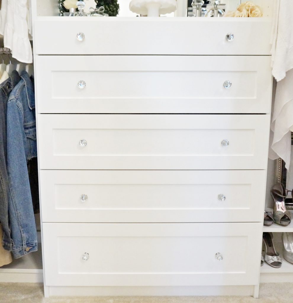 custom closet drawer unit