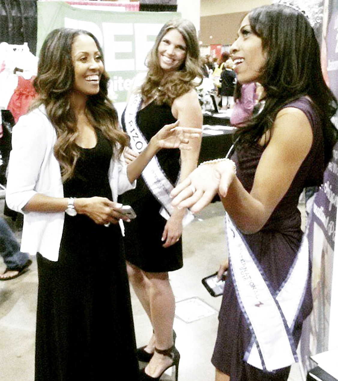 Kara and Holly chatting with the pageant whisperer