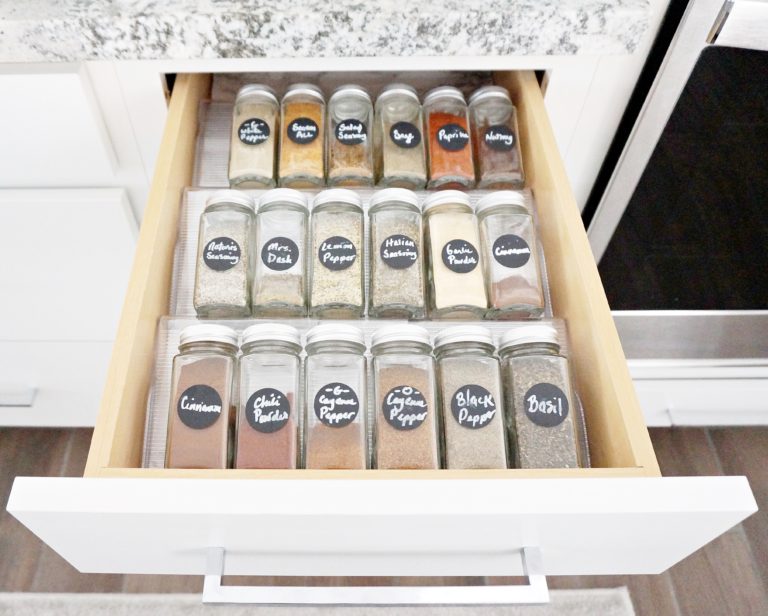 kitchen spice drawer organization