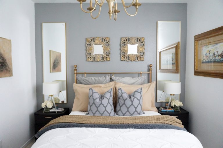 Gray and Tan Guest Bedroom